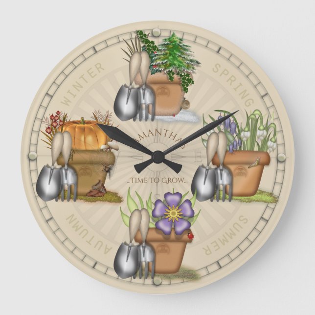 Gardening Seasons Potting Shed Large Clock (Front)