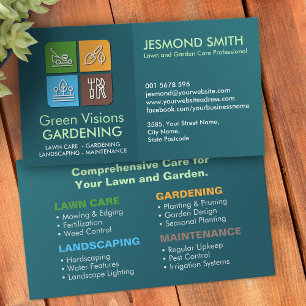 Gardening Services - Colourful Icons Business Card