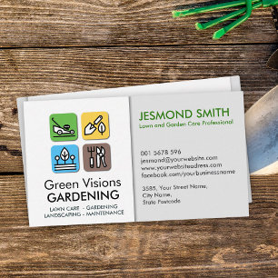 Gardening Services - Colourful Icons Business Card