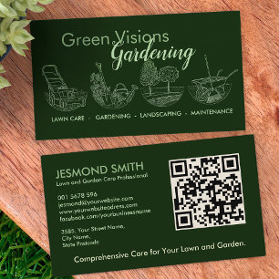 Gardening Services - Hand drawn Illustration Business Card