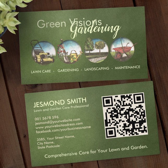 Gardening Services - Hand drawn Illustration Business Card (Creator Uploaded)