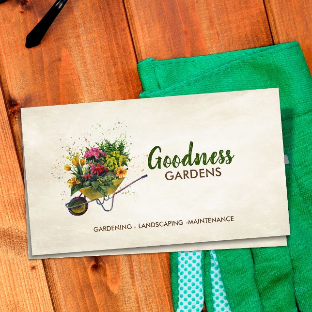  Gardening Services Watercolor art Business Card (Creator Uploaded)