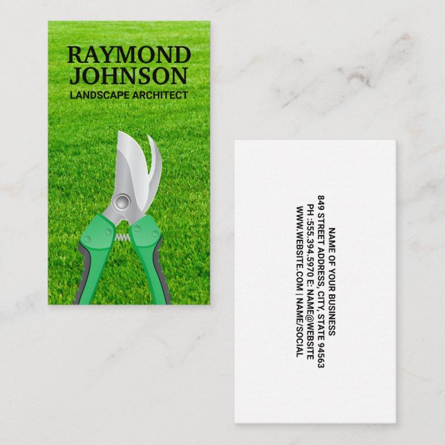 Gardening Shears | Cut Grass Business Card (Front/Back)