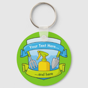 Gardening Shield with Banners Key Ring