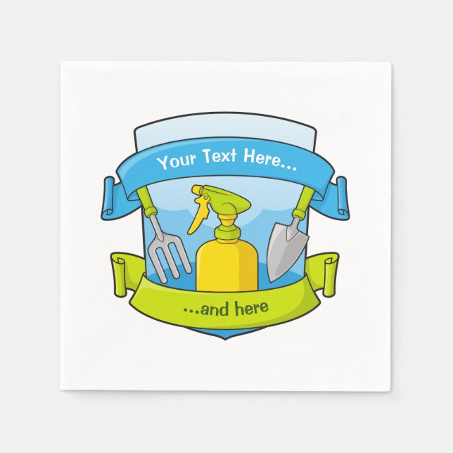 Gardening Shield with Banners Napkin (Front)