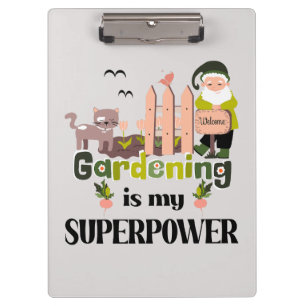 Gardening Superpower, Cute Gardener  Clipboard