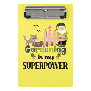 Gardening Superpower, Cute Gardener  Mini Clipboard