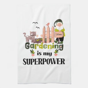 Gardening Superpower, Cute Gardener Tea Towel