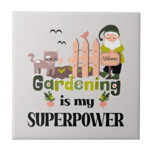 Gardening Superpower, Cute Gardener Tile