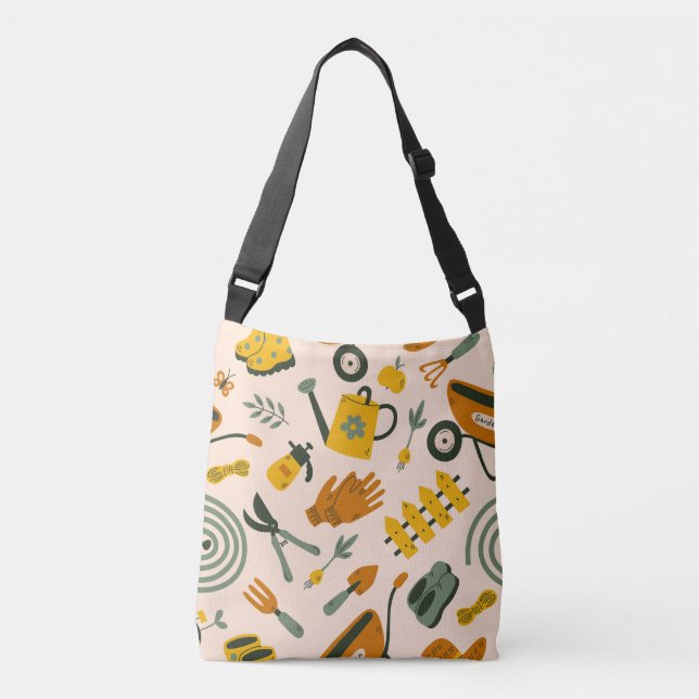 Gardening themed cross body bag (Front)