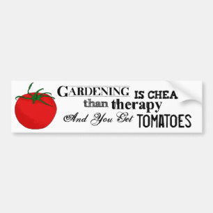 Gardening = Therapy + Tomatoes Bumper Sticker