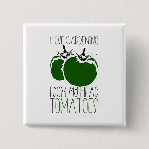 Gardening Tomatoes 15 Cm Square Badge