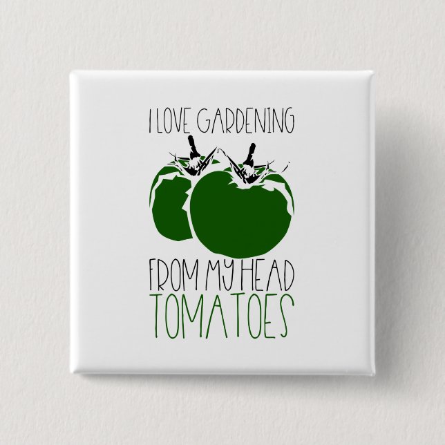 Gardening Tomatoes 15 Cm Square Badge (Front)
