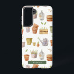 Gardening Tool Watercolor Pattern Samsung Galaxy Case<br><div class="desc">This cute phone case features your name with gardening tool patterns in watercolor. Personalise it for your needs. You can find matching products at my store.</div>