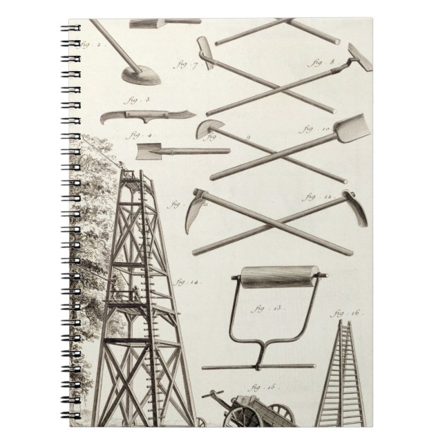 Gardening tools and a mobile pruning platform, fro spiral notebook (Front)
