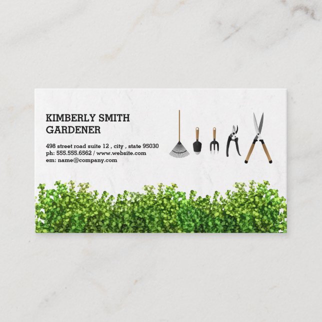 Gardening Tools | Bushes Business Card (Front)