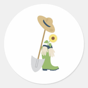 Gardening Tools Classic Round Sticker
