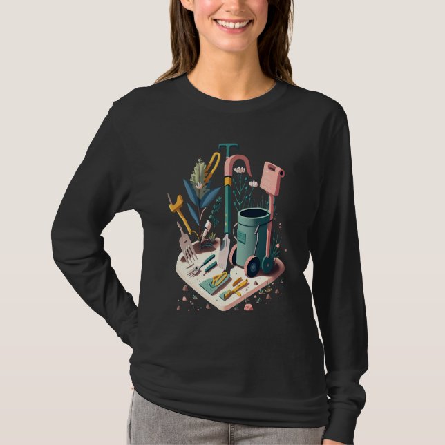 Gardening Tools Collector Pop Gardener Mom T-Shirt (Front)