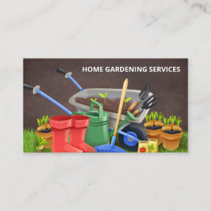 Gardening Tools Landscaping Business Card