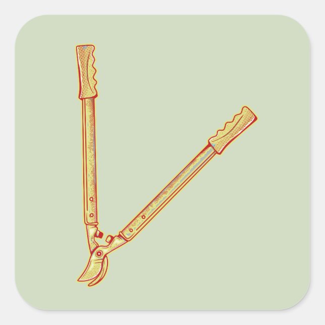 Gardening tools Loppers Square Sticker (Front)