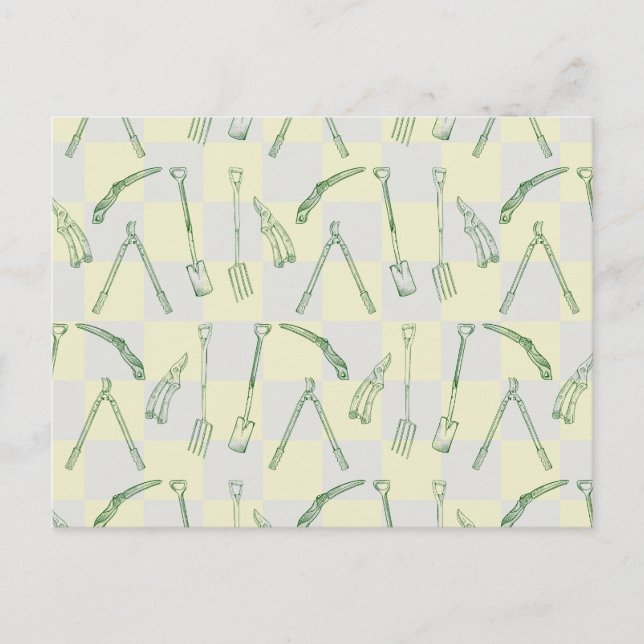Gardening tools Pattern Postcard (Front)