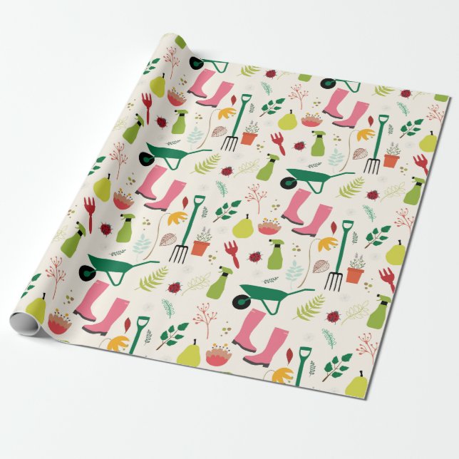Gardening Wrapping Paper (Unrolled)