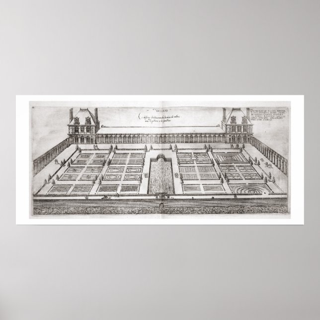 Gardens at the Chateau de Vallery, from 'Les Plus Poster (Front)