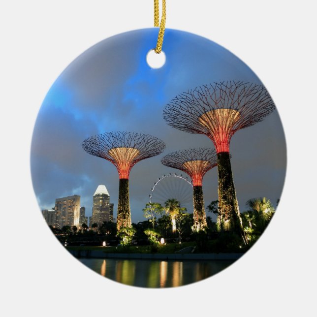 Gardens by the Bay Singapore Supertree Grove Ceramic Tree Decoration (Front)