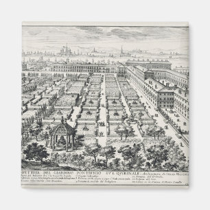 Gardens of the Quirinale, from 'Li Giardini di Rom Magnet