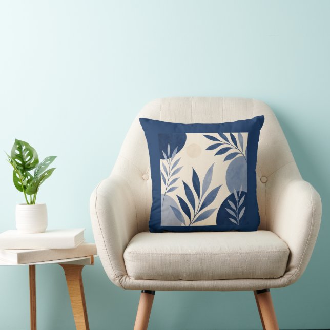 Gardens Syracuse Ivory Blue Foliage Cushion (Chair)