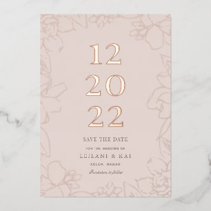 Gardnia Floral Dusty Pink Save the Date