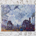 Gare Saint-Lazare Train Station by Claude Monet Jigsaw Puzzle<br><div class="desc">The Gare Saint-Lazare, Arrival of a Train (1877) by Claude Monet is a vintage impressionism fine art painting, part of a 12 painting series. The Gare Saint-Lazare, one of Paris’s largest and busiest train stations. About the artist: Claude Monet was a founder of the French impressionist painting movement with most...</div>