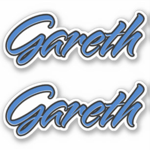 Gareth name blue sticker Sticker Sticker Stickerse