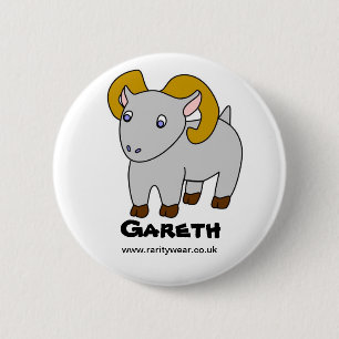 Gareth the Goat 6 Cm Round Badge