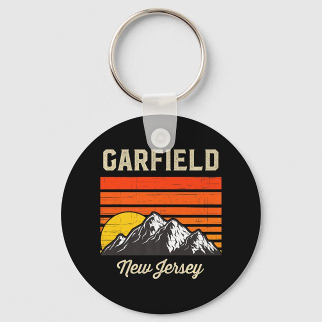 Garfield New Jersey Hometown City State USA   Key Ring (Front)