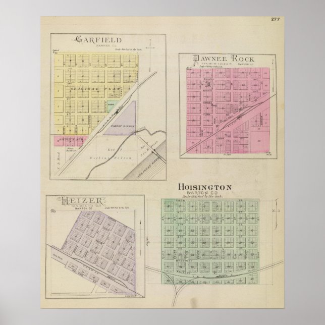 Garfield, Pawnee Rock, Heizer, Hoisington, Kansas Poster (Front)