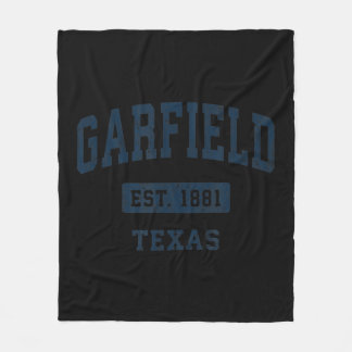 Garfield Texas TX Vintage Sports Established Navy  Fleece Blanket