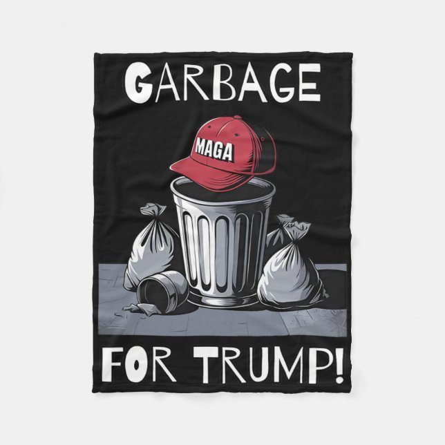 Garge For Trump Mega Hat Trash Can  Fleece Blanket (Front)