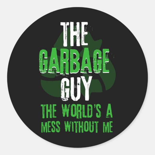 Garge Truck Recycle Waste Trash Collector Earth Da Classic Round Sticker (Front)