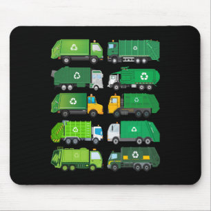 Garge Truck Recycling Day Trash Waste Separation B Mouse Pad