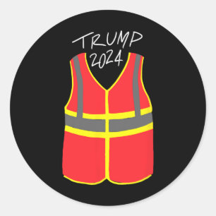 Garge Truck Vest Trump 2024  Classic Round Sticker