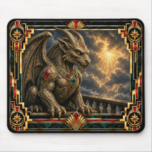 Gargoyle, Art Deco Mythical Mouse Pad