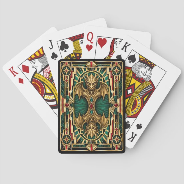 Gargoyle, Art Deco Mythical Playing Cards (Back)