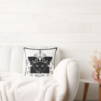 Gargoyle Black and Teal Double-Sided Cushion