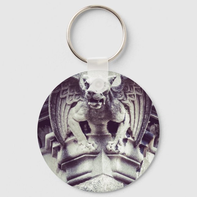 Gargoyle Button Keychain (Front)