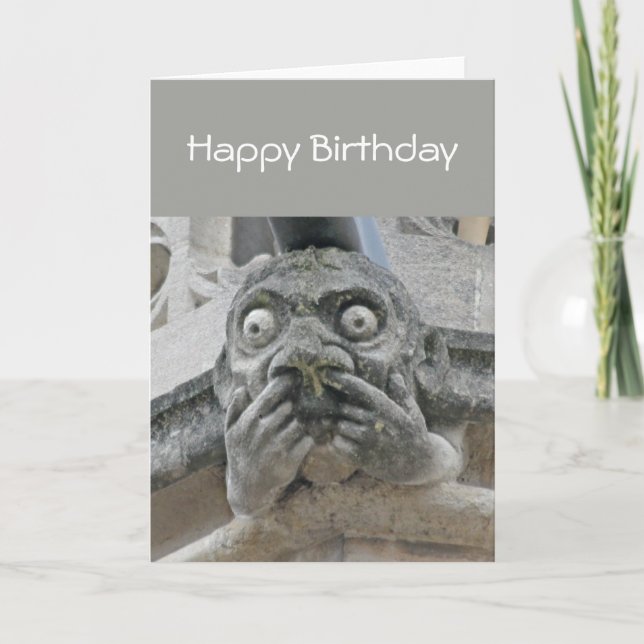 Gargoyle fingers-up-nose card (Front)