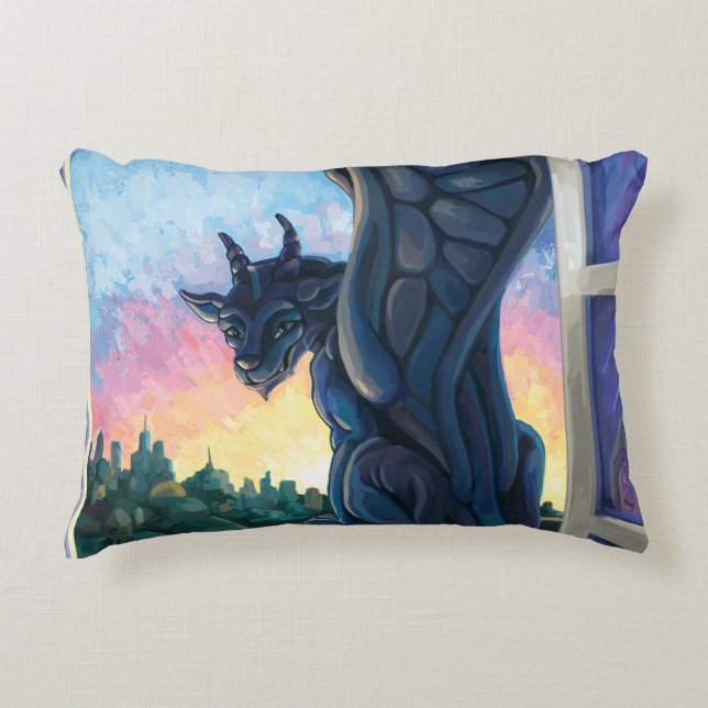 Gargoyle Guardian Decorative Cushion (Front)