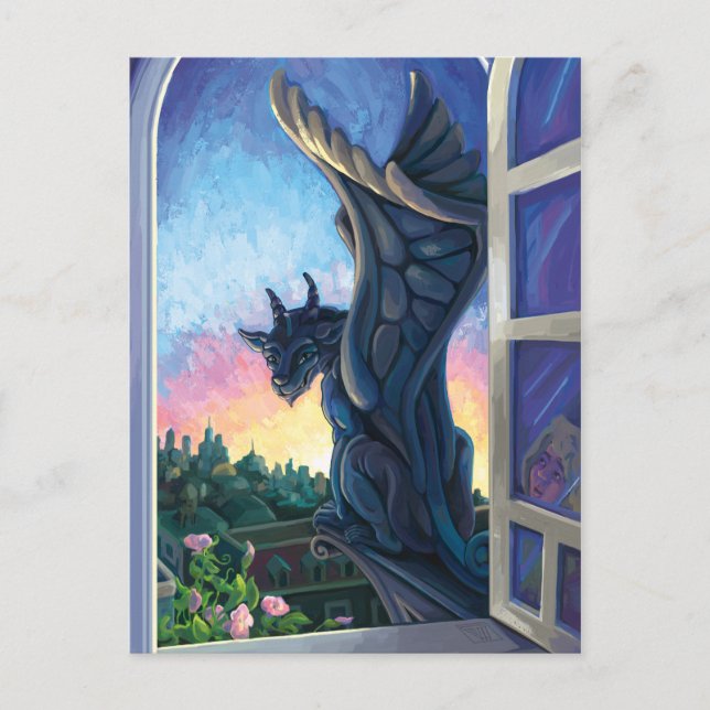 Gargoyle Guardian Fantasy Art Postcard (Front)