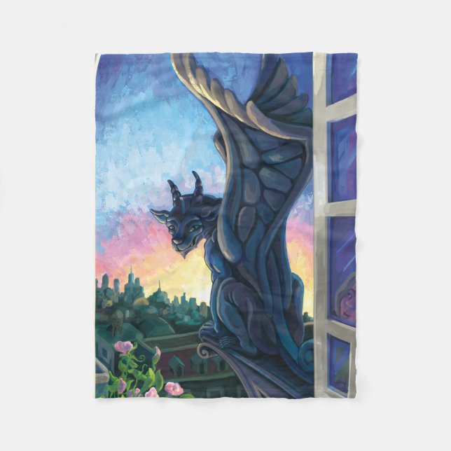 Gargoyle Guardian Fleece Blanket (Front)