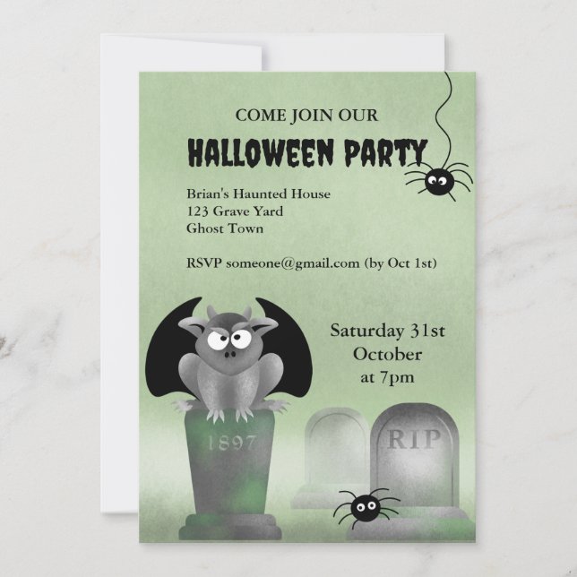 Gargoyle Halloween Party Invitation (Front)